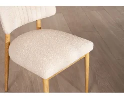 Discount Lot de 2 chaises style scandinave en frêne naturel et tissu beige