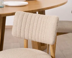Discount Lot de 2 chaises style scandinave en frêne naturel et tissu beige