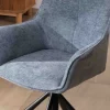 Sale Lot de 2 chaises tournantes en tissu bleu et pieds métal "Ewing" Chaise