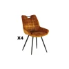 Lot de 4 chaises velours jaune moutarde et noires "Dina" Casita Chaise