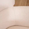 Best Lot de 2 chaises vintage en tissu blanc "Riméno" et pieds métal Chaise