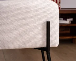 Best Lot de 2 chaises vintage en tissu blanc 