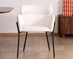 Best Lot de 2 chaises vintage en tissu blanc 