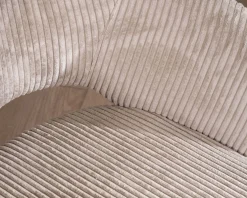 New Lot de 2 chaises vintage en velours côtelé blanc cassé et pieds métal noir 