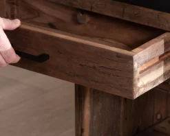 Sale Îlot de cuisine en teck recyclé avec coin snack extensible 