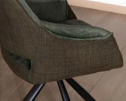 Hot Lot de 2 fauteuils de repas enveloppants en tissu bi texture vert