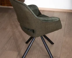 Hot Lot de 2 fauteuils de repas enveloppants en tissu bi texture vert