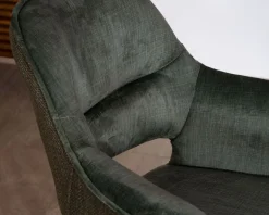 Hot Lot de 2 fauteuils de repas enveloppants en tissu bi texture vert