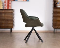 Hot Lot de 2 fauteuils de repas enveloppants en tissu bi texture vert