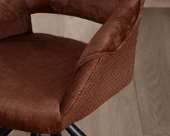 Clearance Lot de 2 fauteuils de repas pivotants en tissu bi texturé cuivré 