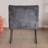 Outlet Lot de 2 fauteuils sans accoudoirs en velours cotelé gris "Calvin" Fauteuil