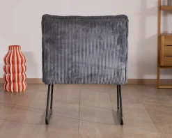 Outlet Lot de 2 fauteuils sans accoudoirs en velours cotelé gris "Calvin" Fauteuil