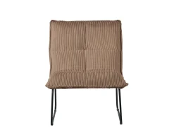 Hot Lot de 2 fauteuils sans accoudoirs en velours côtelé camel 