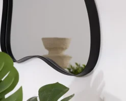 Outlet Lot de 2 miroirs forme naturelle avec encadrement en métal noir "Patras" Miroir Et Psyché|Décoration
