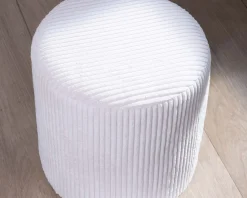 Discount Lot de 2 petits poufs ronds en velours blanc "Snaw" Décoration