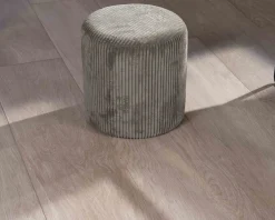 Outlet Lot de 2 petits poufs ronds en velours côtelé kaki 