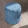 Hot Lot de 2 poufs bleu pétrole en velours côtelé "Snaw" diamètre 35 cm Décoration