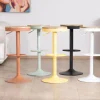 Best Lot de 2 tabourets ajustables en hauteur en métal blanc "Juo" avec assise bois Tabouret De Bar