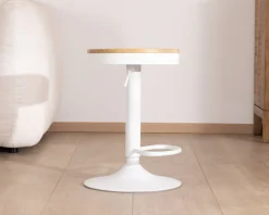 Best Lot de 2 tabourets ajustables en hauteur en métal blanc