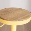 Sale Lot de 2 tabourets en métal jaune acidulé avec assise bois "Juo" hauteur réglable Tabouret De Bar