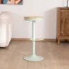 Clearance Lot de 2 tabourets réglables avec assise bois "Juo" en métal vert acidulé Tabouret De Bar