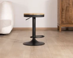 Online Lot de 2 tabourets réglables en hauteur avec assise bois 