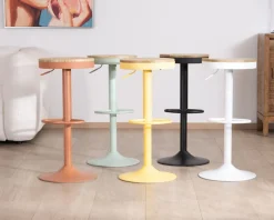 Online Lot de 2 tabourets réglables en hauteur avec assise bois 