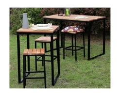 Online Mange-debout carré en bois exotique 70x70 cm 