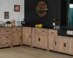Online Meuble avec plateau granit pour four et plaques de cuisson "Grand Chef" Eléments De Cuisine