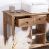 Online Meuble avec vasque simple à poser 120 cm "Maestro" en manguier Meuble Sous Vasque