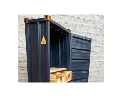 Best Meuble bar container esprit récup en métal bleu nuit et bois 