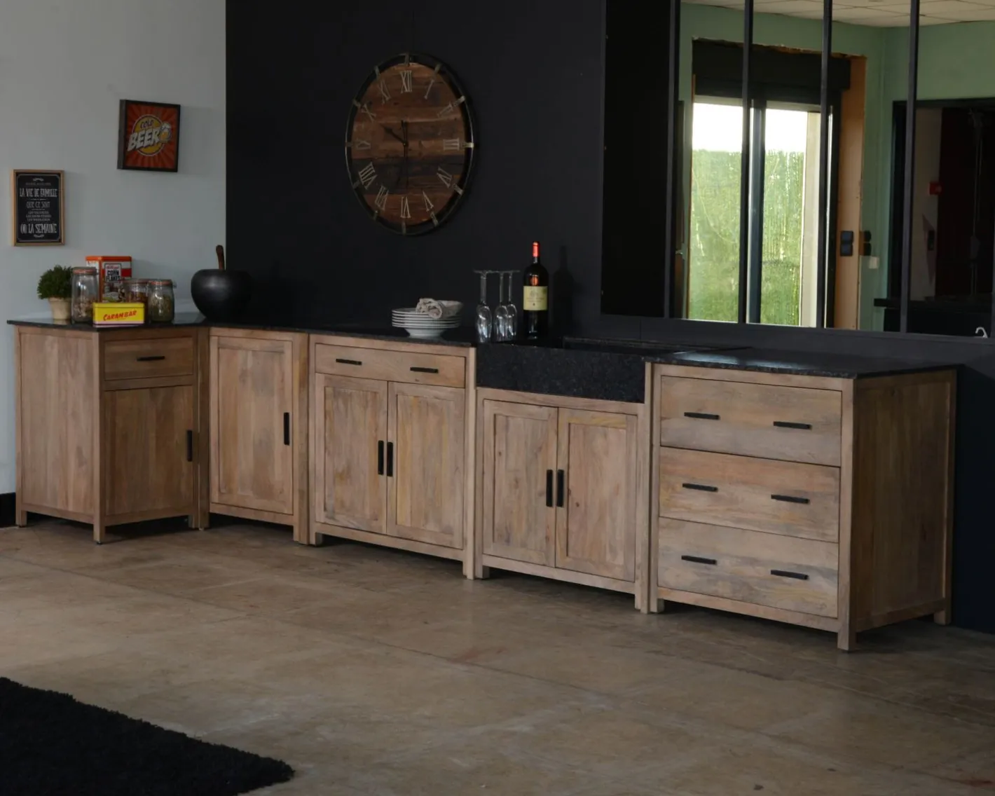 Clearance Meuble bois massif de cuisine 1 porte "Grand Chef" Eléments De Cuisine