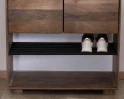 Discount Meuble à chaussures en manguier massif "Geta" avec rangements Meuble À Chaussures|Meuble D'Entrée