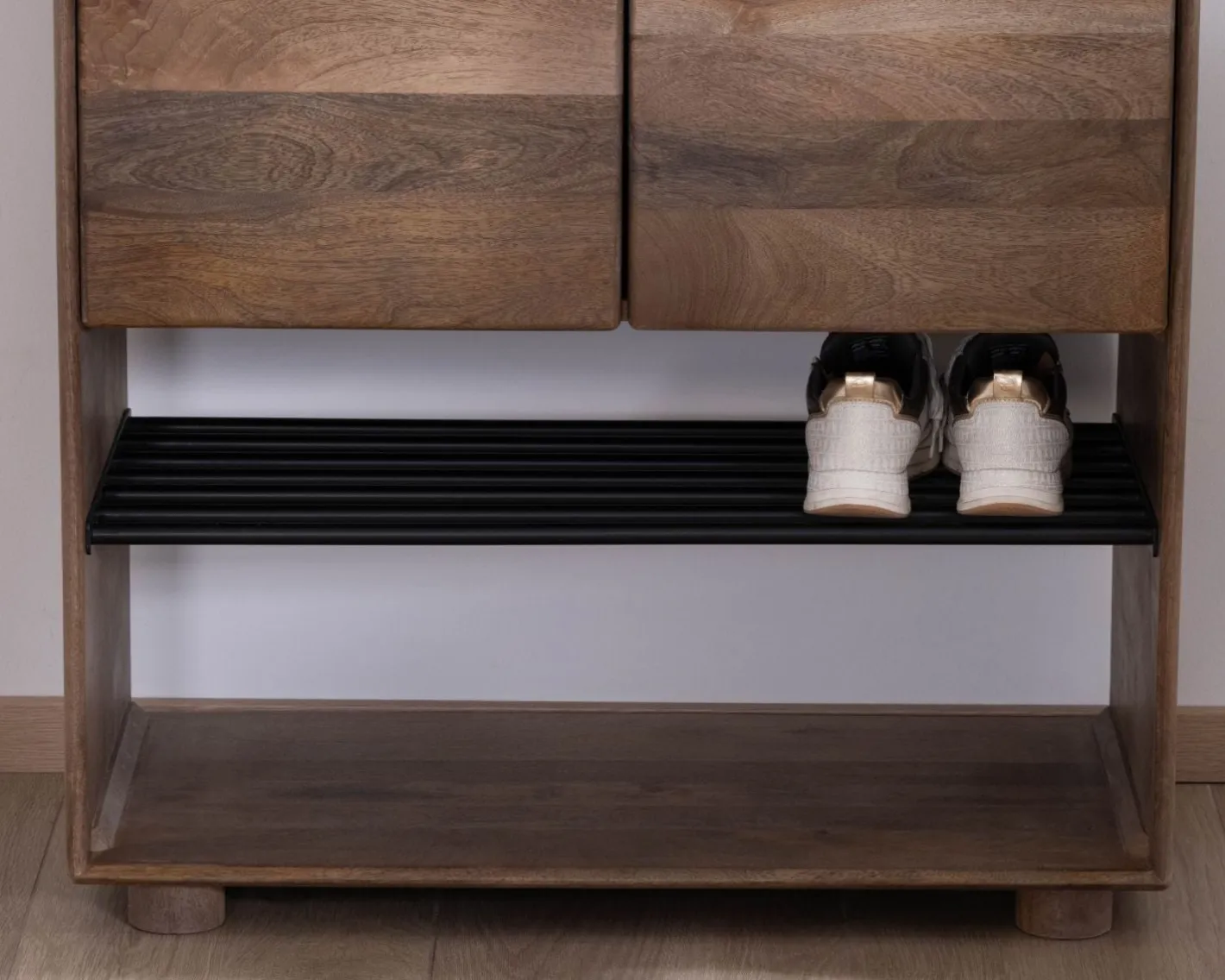 Discount Meuble à chaussures en manguier massif "Geta" avec rangements Meuble À Chaussures|Meuble D'Entrée