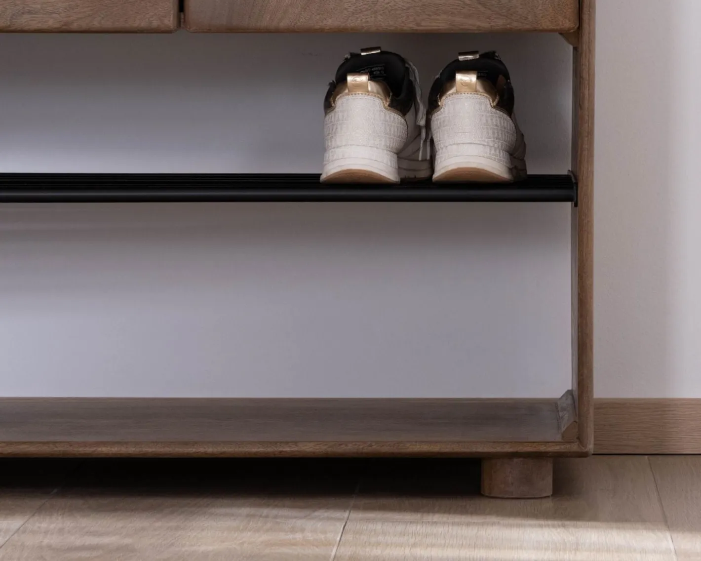 Discount Meuble à chaussures en manguier massif "Geta" avec rangements Meuble À Chaussures|Meuble D'Entrée