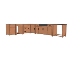 Clearance Meuble de cuisine bois massif 1 porte 1 tiroir 