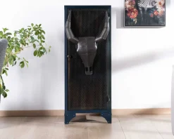 Discount Meuble de rangement en métal avec façade tête de taureau en relief