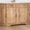 Online Meuble de salle de bain deux vasques bois et quartz 150cm "Églantine" Meuble Sous Vasque
