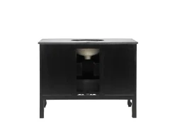 Meuble salle de bain en manguier noir et pierre tiroirs rétro style commode Meuble Sous Vasque