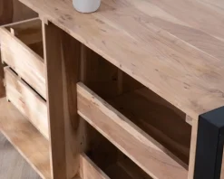 Hot Meuble salle de bain industriel métal et bois "Montréal" 165 cm Meuble Sous Vasque