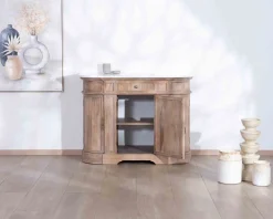 Discount Meuble salle de bain 1 vasque manguier massif quartz blanc 