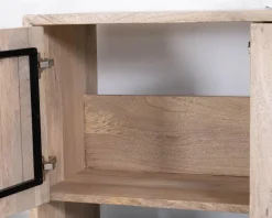 Discount Meuble sous vasque 120 cm en bois naturel et noir 