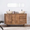 Best Meuble sous vasque 140 cm en manguier foncé avec portes et tiroirs "Kahiko" Meuble Sous Vasque
