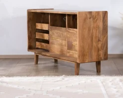 Best Meuble sous vasque 140 cm en manguier foncé avec portes et tiroirs 