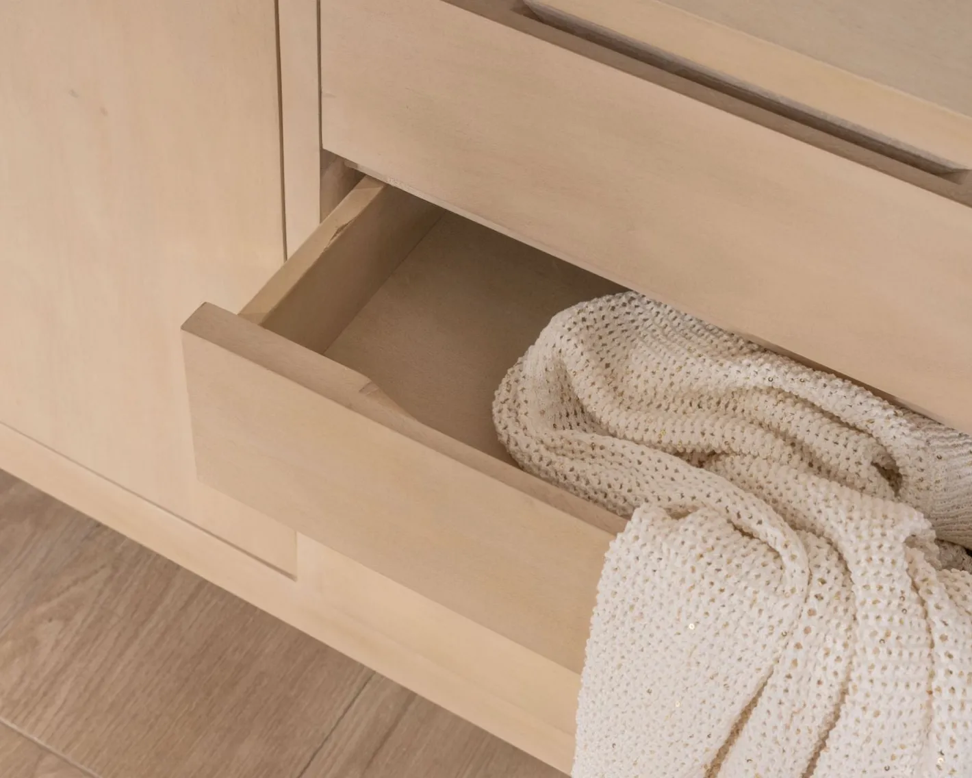 Sale Meuble sous vasque 140 cm en manguier blanchi avec portes et tiroirs "Kahiko" Meuble Sous Vasque