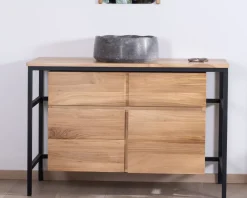 Hot Meuble sous vasque contemporain en teck 120 cm