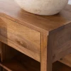 Online Meuble sous vasque en manguier foncé 120 cm avec niches et tiroirs "Kahiko" Meuble Sous Vasque