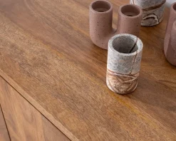Hot Meuble sous vasque en manguier foncé avec portes et tiroirs 
