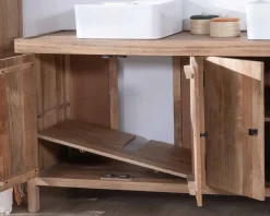 Sale Meuble sous vasque simple en manguier massif 80cm 2 portes