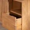 Best Meuble sous vasque à suspendre 90 cm "Bulle" en manguier teinte chêne clair Meuble Sous Vasque